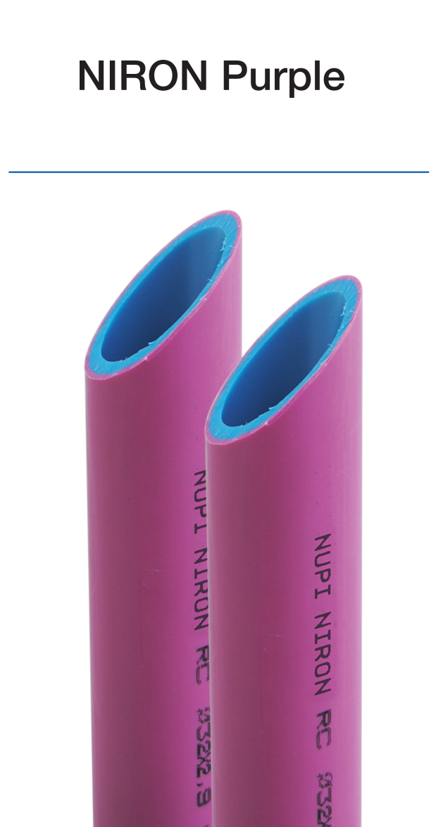 Sistema NIRON Purple con tuberías de polipropileno PP-R